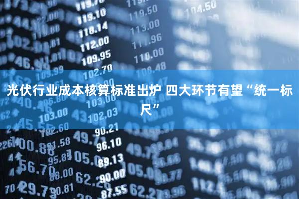 光伏行业成本核算标准出炉 四大环节有望“统一标尺”